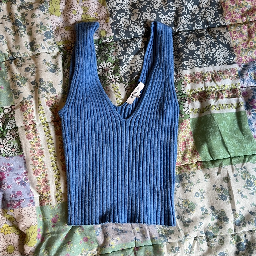 Madewell XS stretch tank top blue